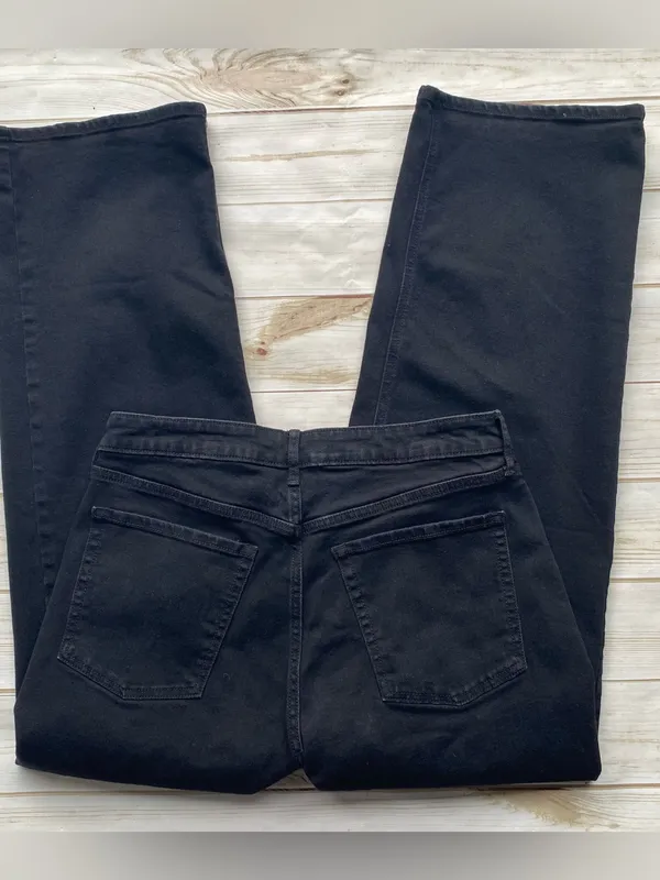 Old Navy high rise WOW Wide leg black stretch denim jeans fall winter 14 - Image 3