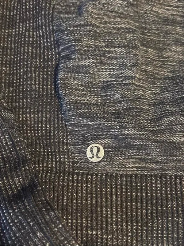 NWT Lululemon Think Fast 1/4 Zip Pullover - Coco Pique Black / Black - Size 12 - Image 6