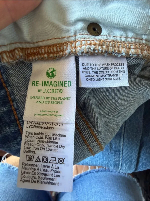 J. Crew Light Blue Flare cropped Jeans with Distressed Knees mid-raise - Image 6