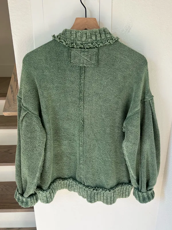 Free People We The Free Cute In This Cardi Cardigan Sweater in Frosty Spruce NWT - Image 4