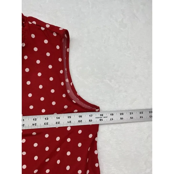 NWT Emery Rose Women's Dress Size Small Red‎ White Polka Dot Sleeveless Shift - Image 5