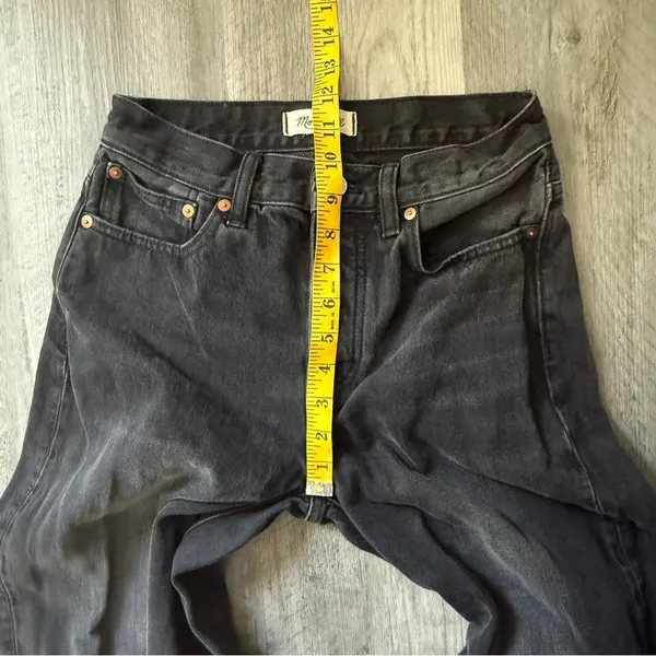 Madewell Low Slung Straight Jeans Black Button Fly 23 Waist - Image 8