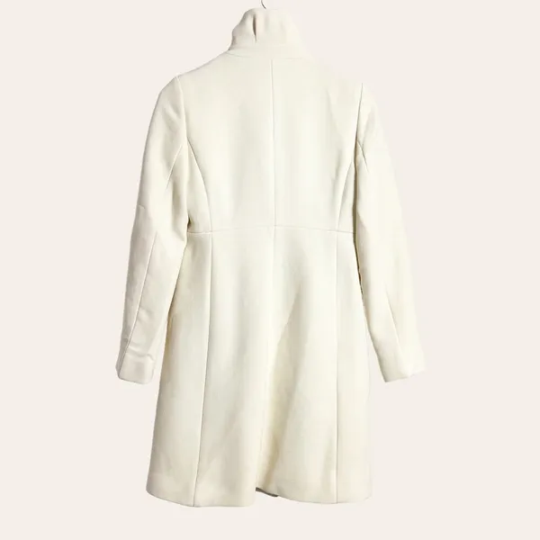 J.Crew Ivory Cream Wool Coat Size 0 - Image 5