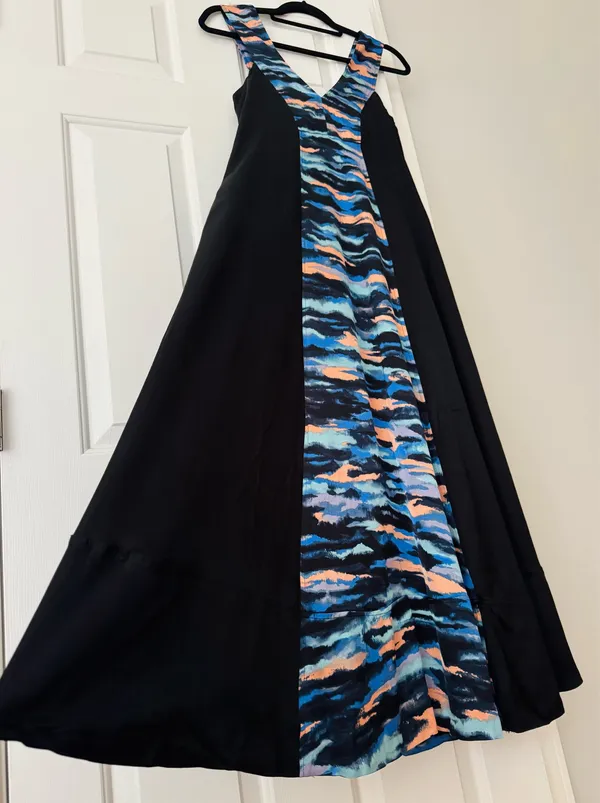Anthropologie Maeve V-neck Colorblocked Oversized Maxi Dress, Size 0 - Image 6