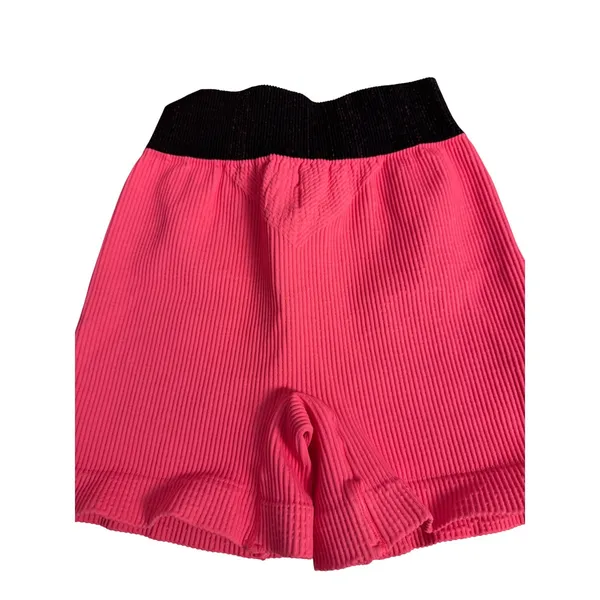 Free People‎ Movement Ribbed Seamless Biker Shorts Neon Pink Black XS/S - Image 3