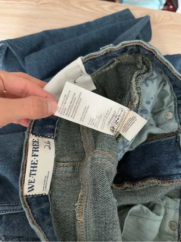Free People 26 NEW Sabine Slim Straight Jeans Hibernate Stone Wash Rodeo Western - Image 6
