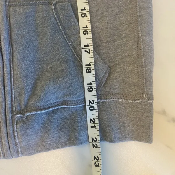 Hollister Y2K Full Zip Gray Sweatshirt Jacket Womens‎ Medium Hooded 90s Preppy - Image 6