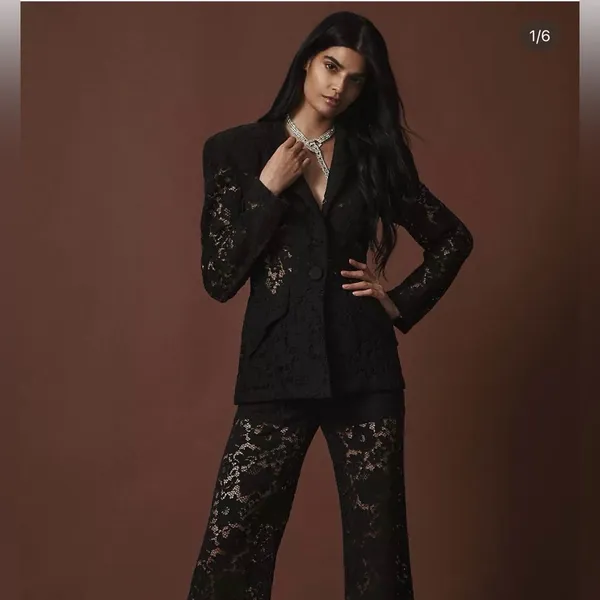 Zara Elegant Black Lace Blazer - Image 6