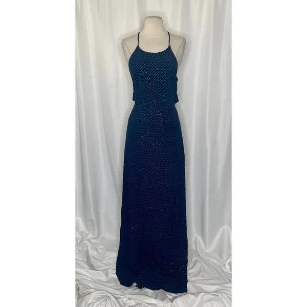 NWT! Calypso St. Barth HOSS INTROPIA Midnight Navy Blue Embellished Dress 36 / 4 - Image 3