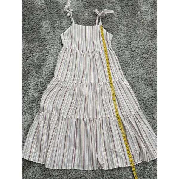 CUPSHE Striped Square Neck Tie Shoulder Maxi Dress Beach Cover Up Size S NWT - Image 13
