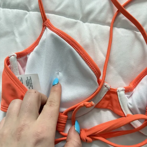 Salt + Cove Womens‎ Size XS Underwire Bikini Top Orange Padded Summer Beach - Image 4
