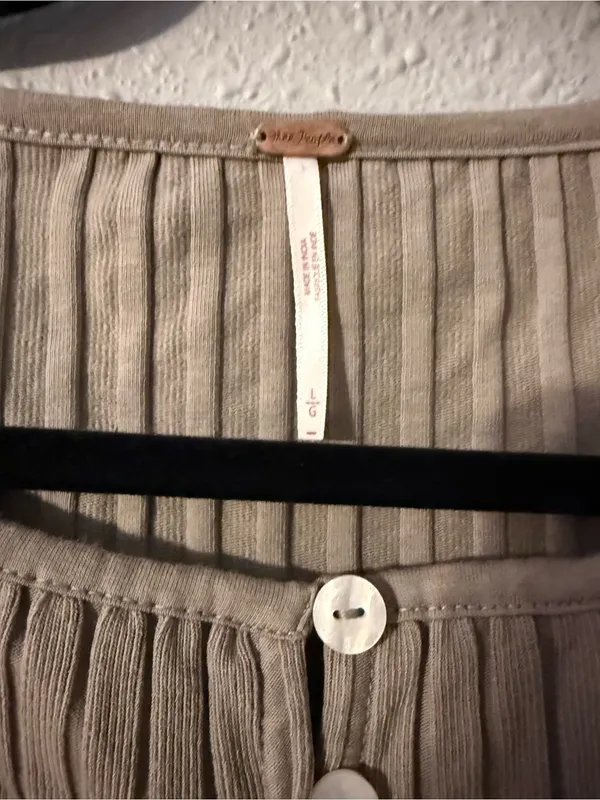 Free People Tilly. Long Sleeve Cardi in a taupe - Image 7
