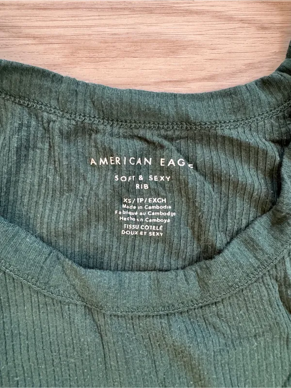 American Eagle Outfitters Forest Green Ribbed Tank - Image 2