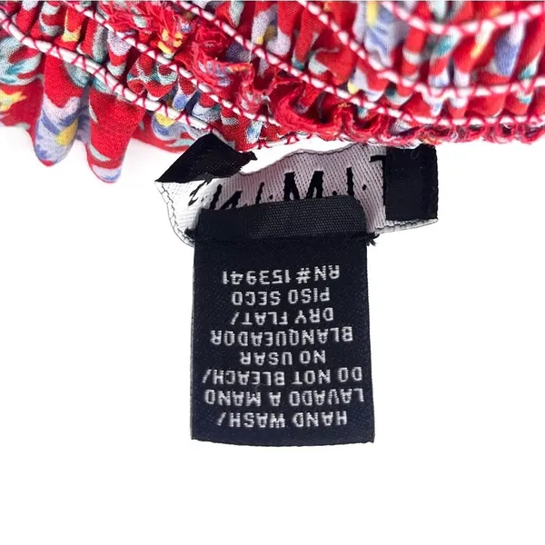 TIMING Cropped Shirred Tank‎ Top Red Floral Size Small - Image 5