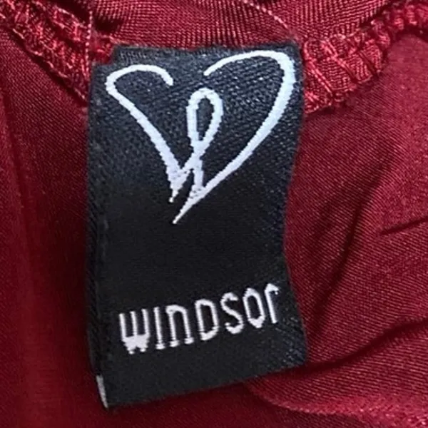 Windsor Red Sleeveless Plunging V Neck Pleated Bridesmaid A Line Maxi Dress S - Image 5