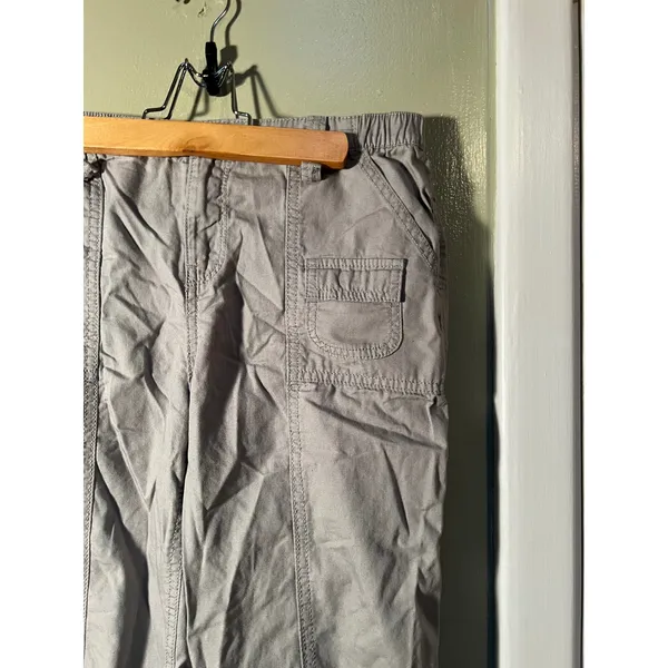 Divided H&M Women's Size 6 Wide Leg Baggy Utility Cargo Pants Light Gray Grunge - Image 6