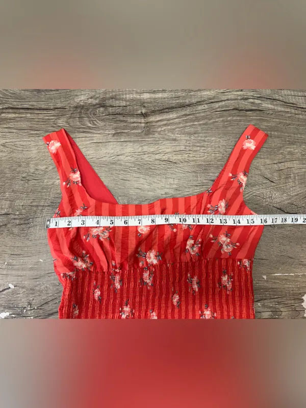 Anthropologie red‎ striped mini dress size medium - Image 5