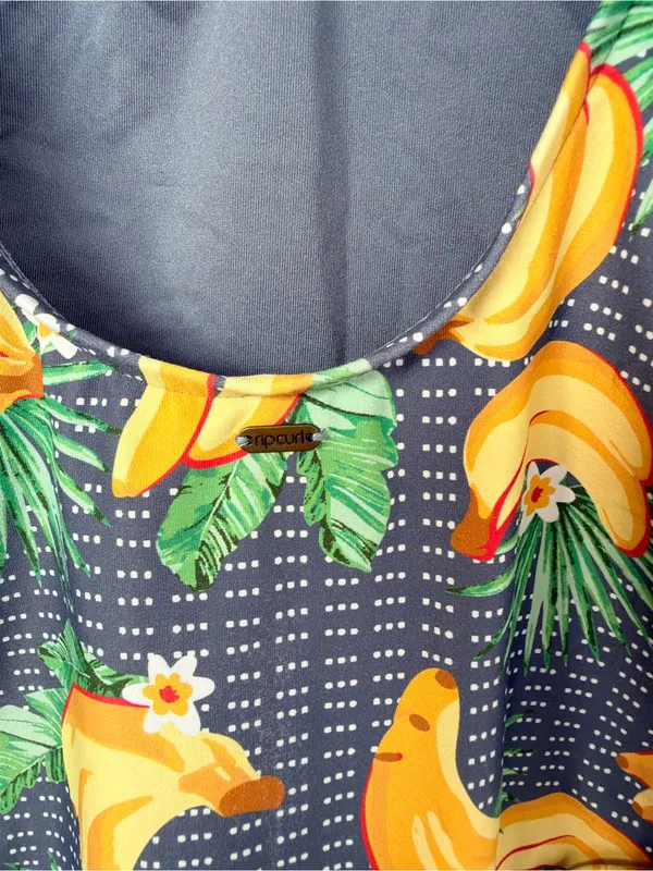 Rip Curl Navy Banana-Print One-Piece with Front Tie - Image 5
