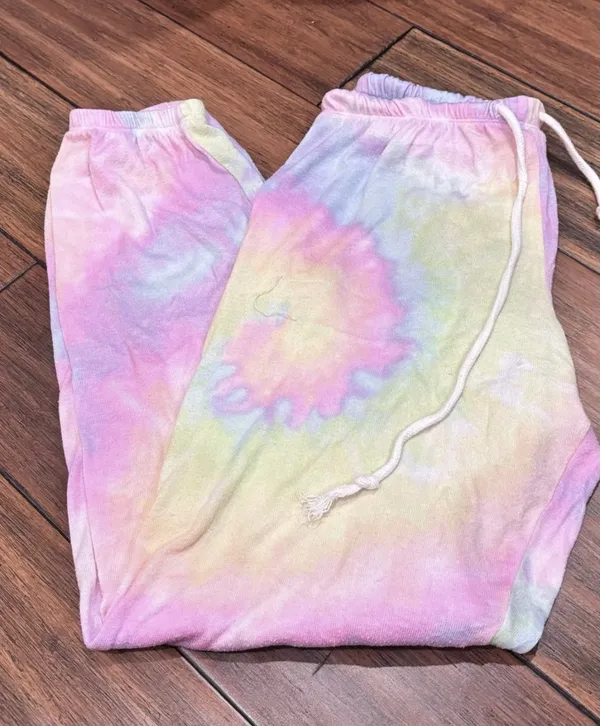 Victoria's Secret PINK Cozy Pastel Rainbow Tie-Dye Pajama Pants - Image 4
