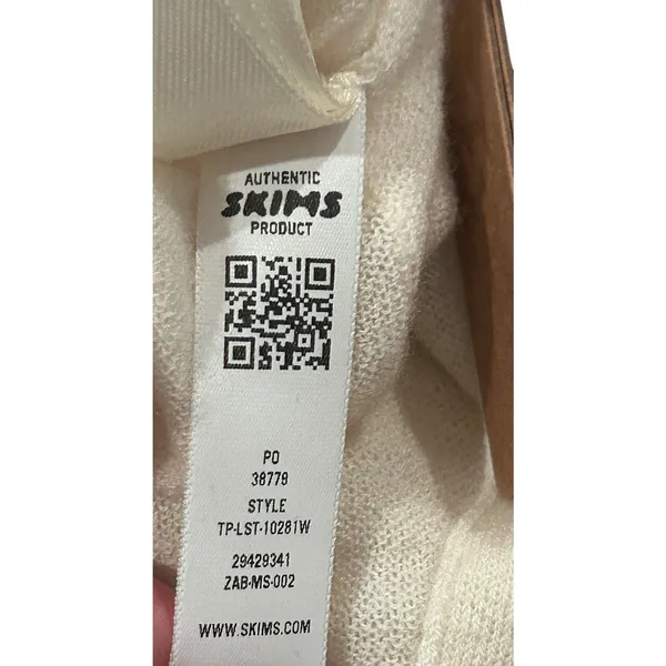 NWT Skims Featherweight Cashmere Cardigan Small Egret Authentic - Image 5