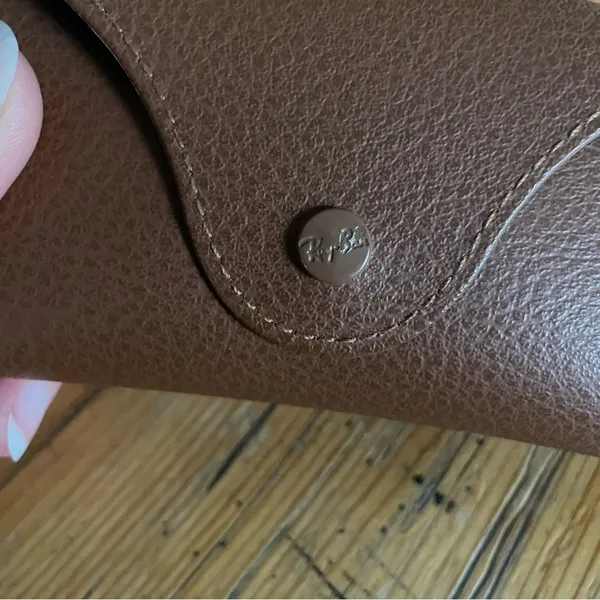 Ray Ban Brown Leather Sunglasses Case with‎ Minimalist Design (CASE ONLY) - Image 2