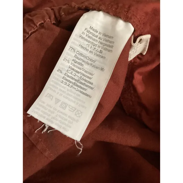 Madewell High Rise Paperbag Waist Cropped Pants Rust Red Size 2 - Image 6