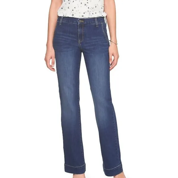 Banana Republic Womens‎ Denim Trouser Jeans Bootcut Blue Mid Rise 27/4 S/323405 - Image 3