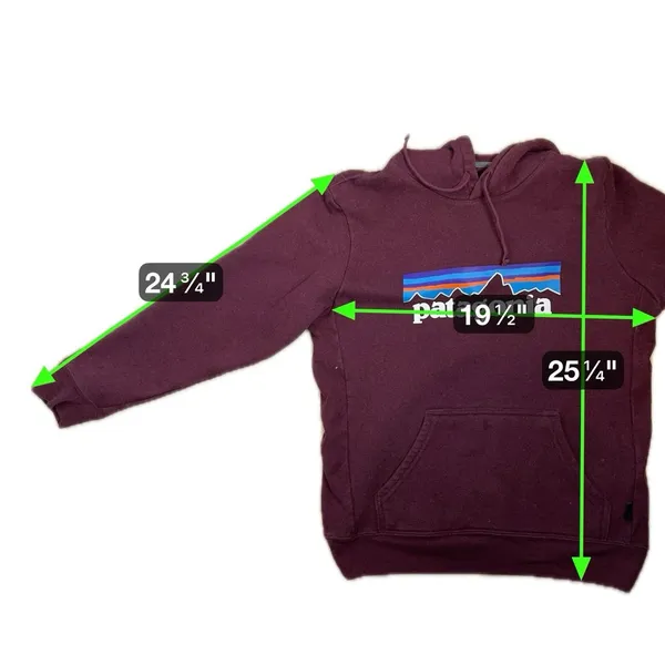Patagonia P-6 Logo Uprisal Hoodie Women’s M Burgundy Pullover Sweatshirt - Image 10