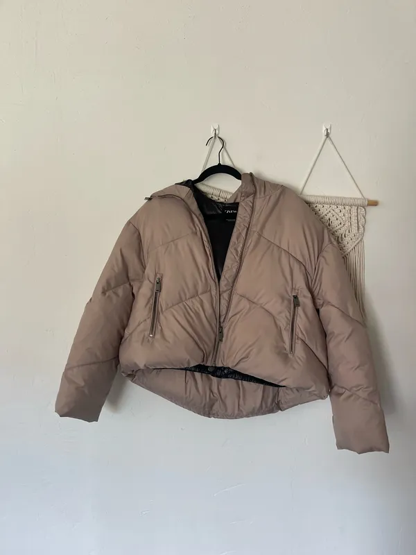 Zara tan puffer jacket  - Image 2