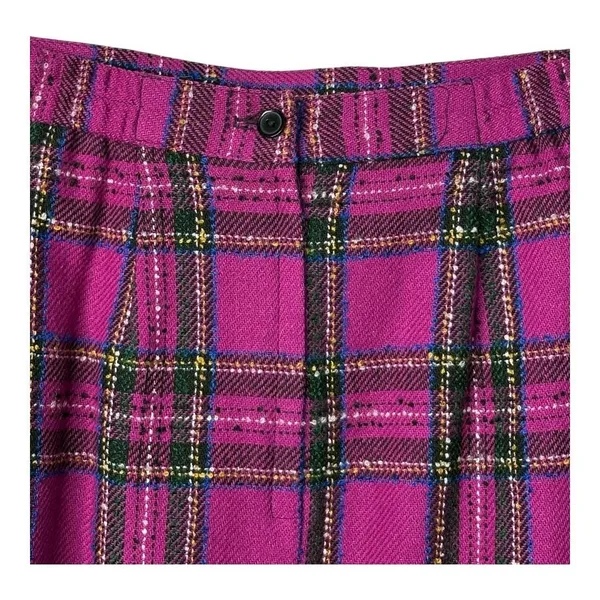 Norton‎ McNaughton Plaid Pencil Skirt Womens 12 Magenta Pink Wool Blend Vintage - Image 5