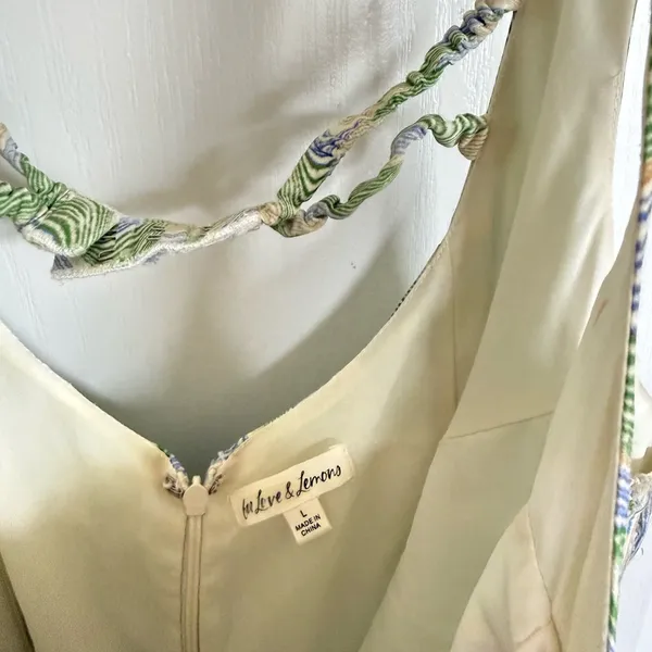 For Love & Lemons Yori Mini Dress in Green - Image 12