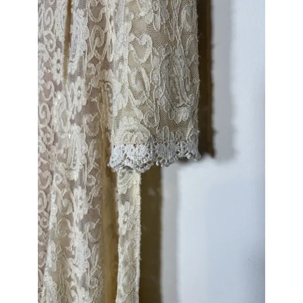 UMGEE Ivory Lace Dress 3/4 Sleeve MEDIUM Bachelorette Ethereal‎ Boho Romantic - Image 2