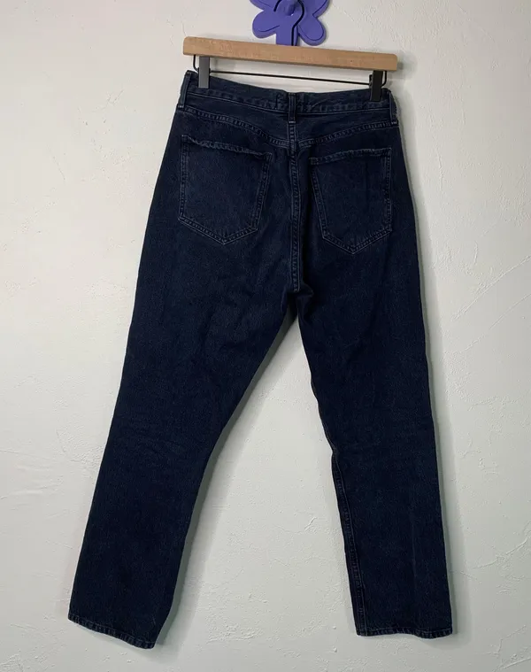 28 Riley High Rise Straight Crop Jeans Unseen Dark Wash Indigo Blue - Image 7