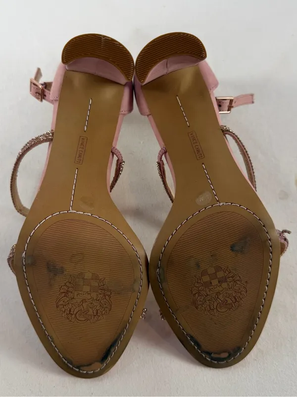 Vince Camuto Dusty Pink Rhinestone Strap‎ Block Heels Size 8.5 - Image 7
