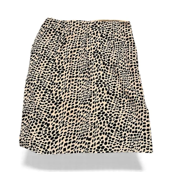 Anthropologie ANTHRO SADIE & SADE Leopard Animal Print Side Ruched Skirt Size M - Image 3