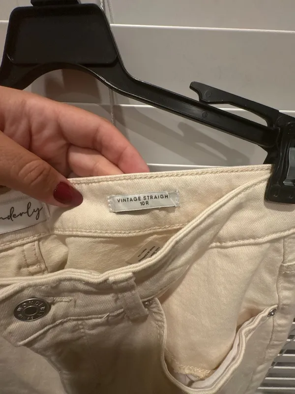 Wonderly Vintage Straight Jeans Size 10 R Off White - Image 5