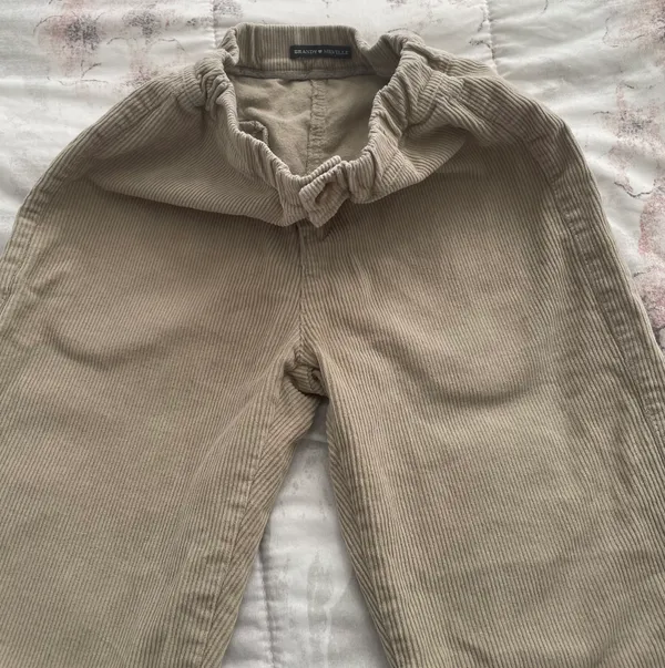 Corduroy Beige Ivory Bootcut Pants, one size - Image 12