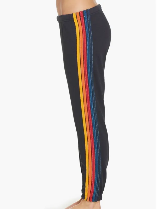 Avia Aviator Nation Gray Jogger Sweatpants with 5 Side Stripes - XS - Image 4
