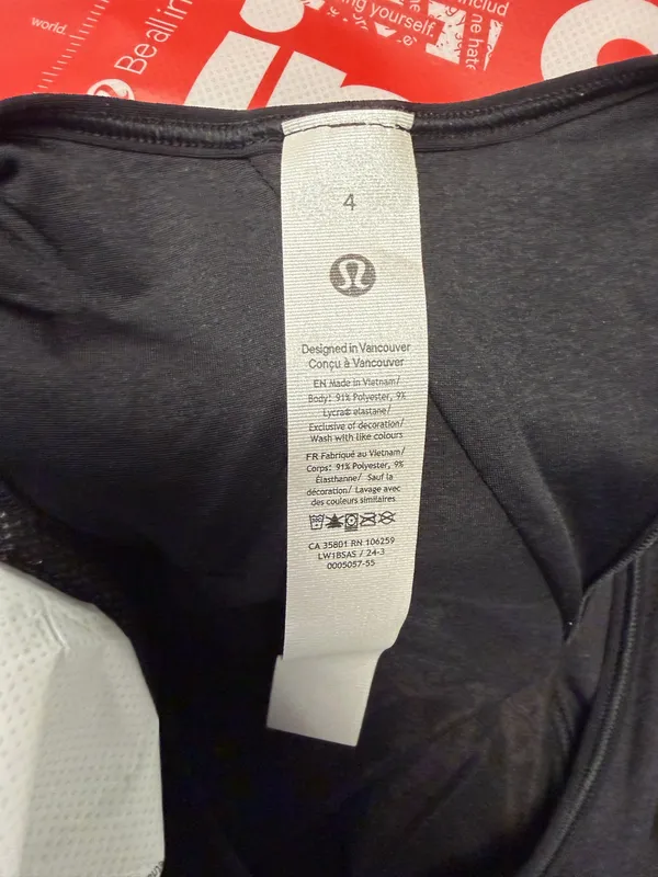 NWT Lululemon sheer black tank size 4 - Image 4
