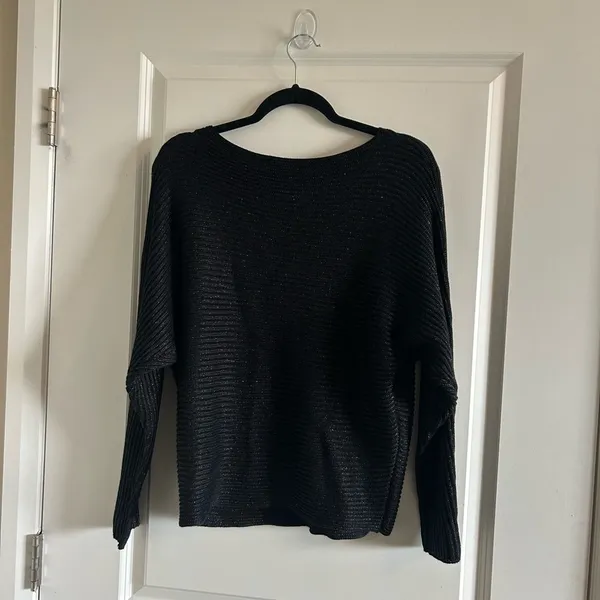 LAUREN Ralph Lauren Metallic Boat Neck Long Dolman Sleeve Statement Swea… - Image 4