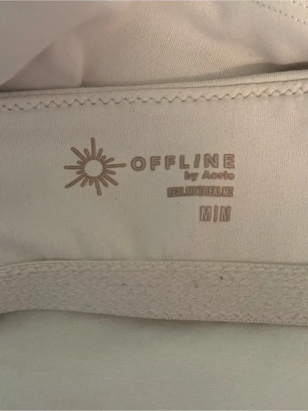 Aerie Offline Square Neck Cropped Tank in White - Image 4