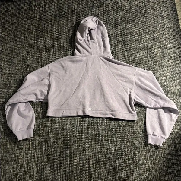 Alo Yoga Bae Hoodie Cropped Purple Size Large - Image 2