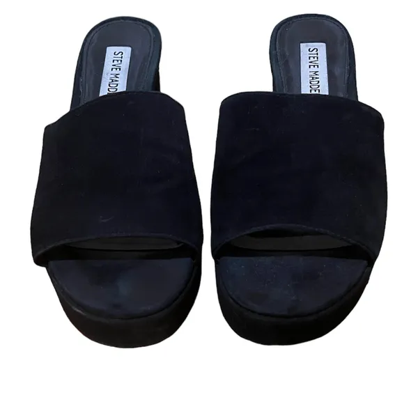 Steve Madden chunky platfom black suede mules - Image 2
