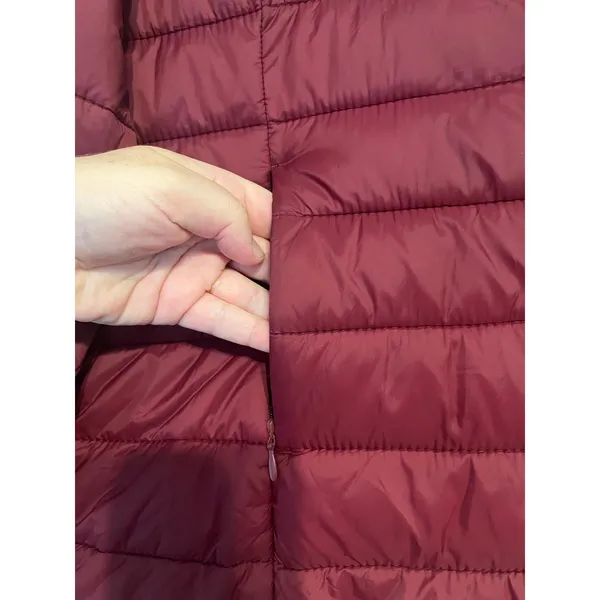 Abercrombie & Fitch Dark Red Puffer Jacket Logo Lightweight Size XL - Image 5