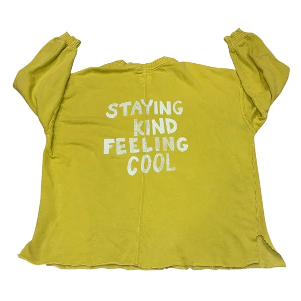 Aerie Lime Green Down To Earth Staying Kind Feeling Cool Oversized Sweatshirt XS - Image 6