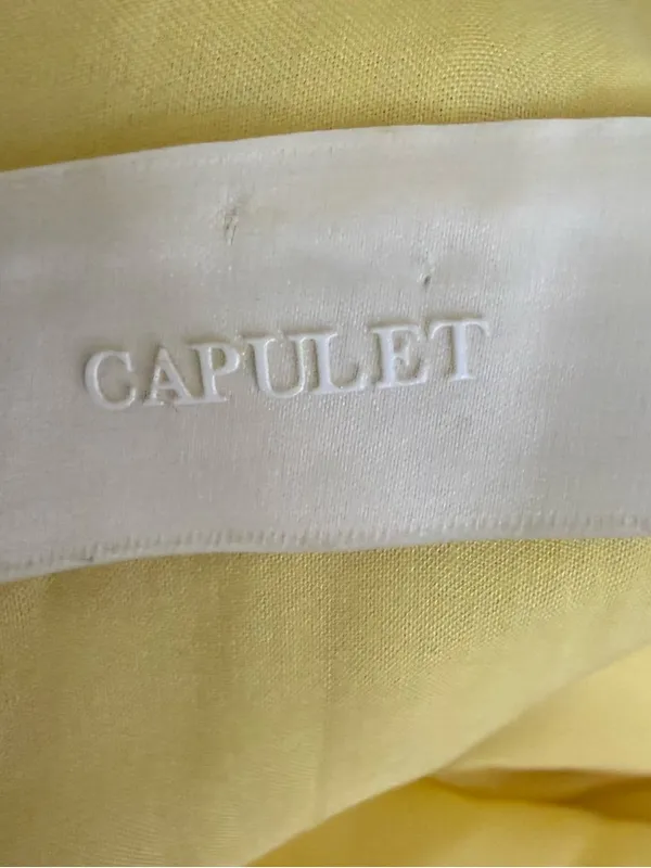 Capulet Yellow Linen Tiered Midi Maxi Dress Tie Strap Revolve Size Small - Image 5