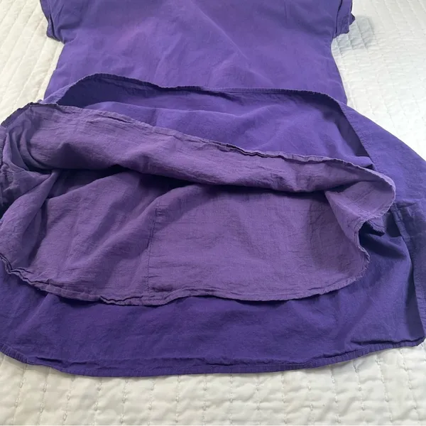 Pinch 100% Cotton Purple V-Neck Mini Dress With Pockets - Image 11