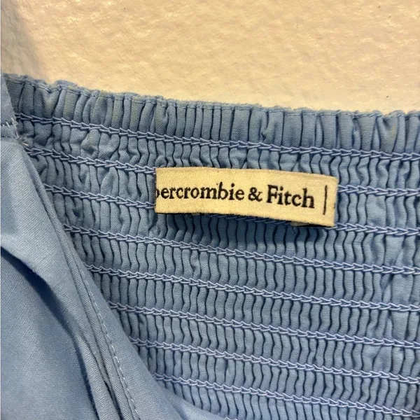Abercrombie & Fitch Light Blue Puff Sleeve Mini Dress - Image 4