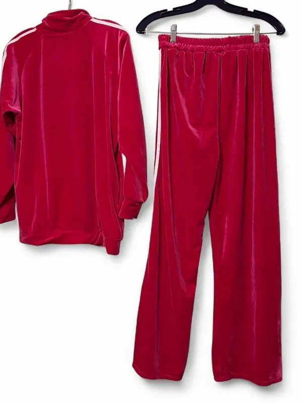 NWOT Uzbek Asian style fushia hot pink velour two piece tracksuit - Image 3