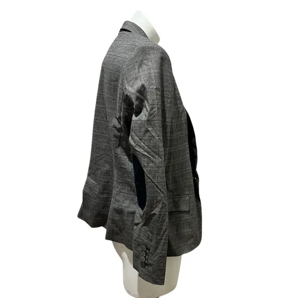 Zara Basic Women's XL Gray Plaid Blazer Mid - Image 3